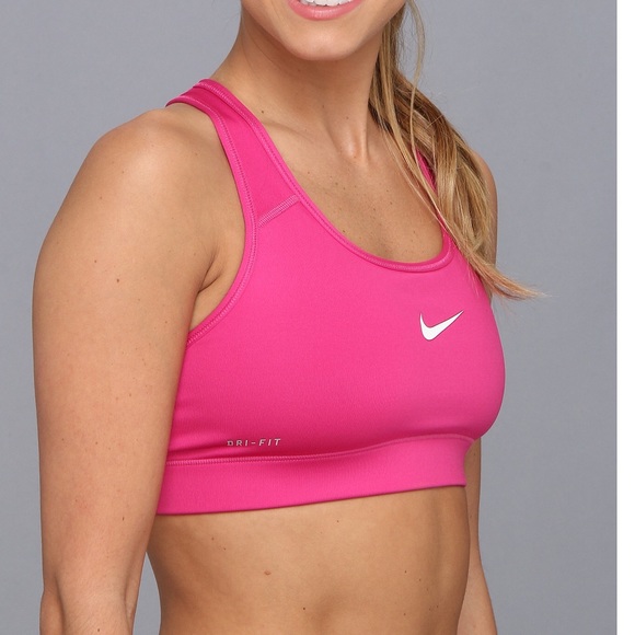 pink nike pro sports bra